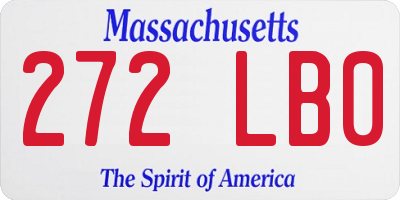 MA license plate 272LB0