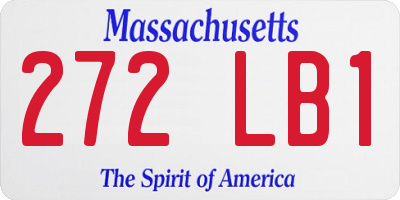 MA license plate 272LB1