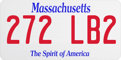 MA license plate 272LB2