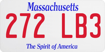 MA license plate 272LB3