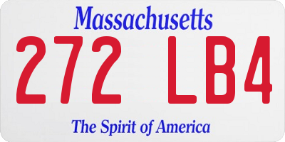 MA license plate 272LB4