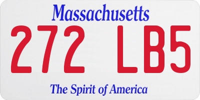 MA license plate 272LB5