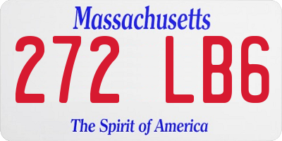 MA license plate 272LB6
