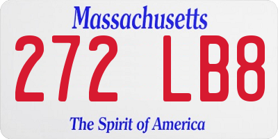 MA license plate 272LB8