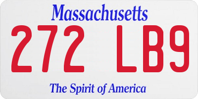 MA license plate 272LB9