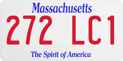 MA license plate 272LC1