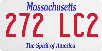 MA license plate 272LC2