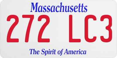 MA license plate 272LC3