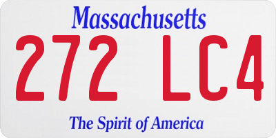 MA license plate 272LC4