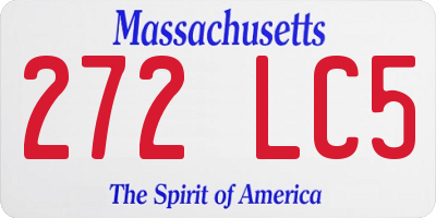 MA license plate 272LC5