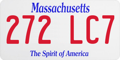 MA license plate 272LC7