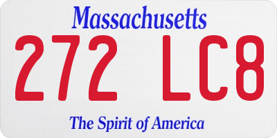 MA license plate 272LC8