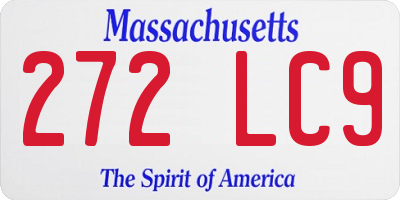 MA license plate 272LC9