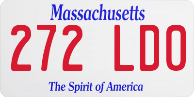 MA license plate 272LD0