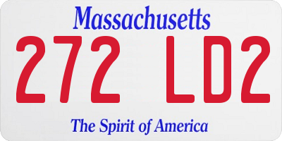 MA license plate 272LD2