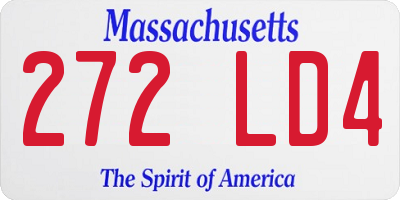 MA license plate 272LD4