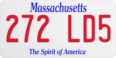 MA license plate 272LD5