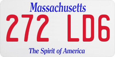 MA license plate 272LD6