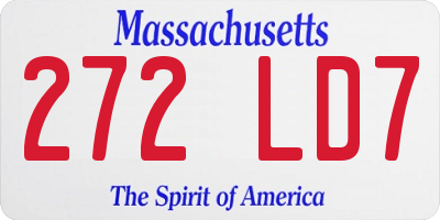 MA license plate 272LD7
