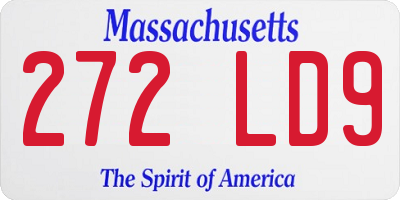 MA license plate 272LD9