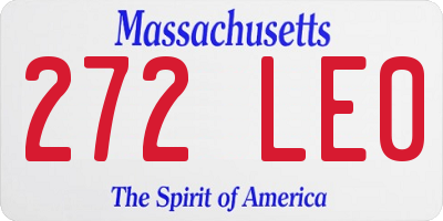 MA license plate 272LE0