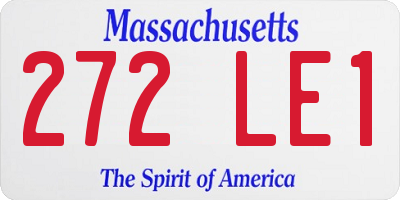 MA license plate 272LE1