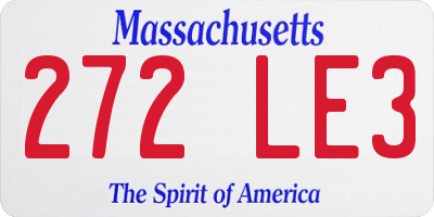 MA license plate 272LE3