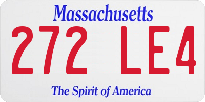 MA license plate 272LE4