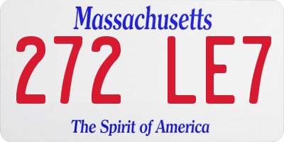 MA license plate 272LE7