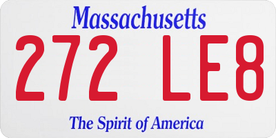 MA license plate 272LE8