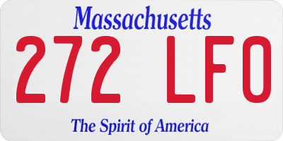 MA license plate 272LF0