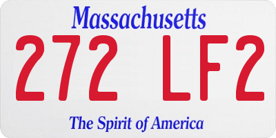 MA license plate 272LF2