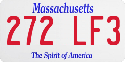 MA license plate 272LF3