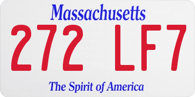MA license plate 272LF7
