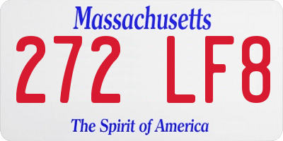 MA license plate 272LF8