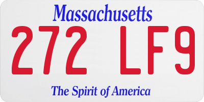 MA license plate 272LF9