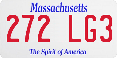 MA license plate 272LG3