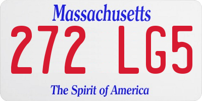 MA license plate 272LG5