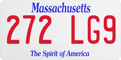 MA license plate 272LG9