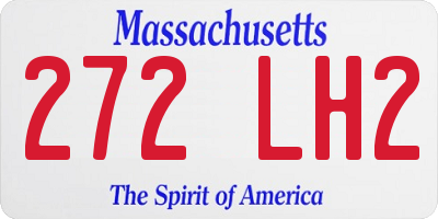 MA license plate 272LH2