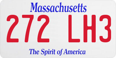 MA license plate 272LH3