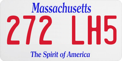 MA license plate 272LH5