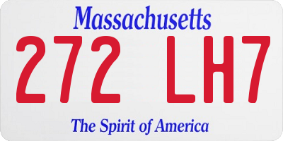 MA license plate 272LH7