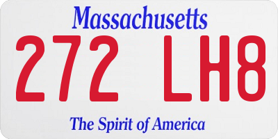 MA license plate 272LH8