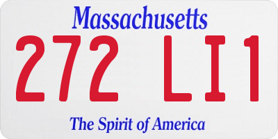MA license plate 272LI1