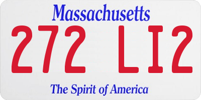 MA license plate 272LI2