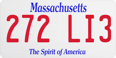 MA license plate 272LI3