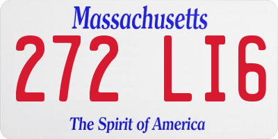 MA license plate 272LI6