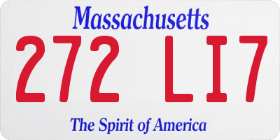MA license plate 272LI7
