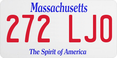 MA license plate 272LJ0